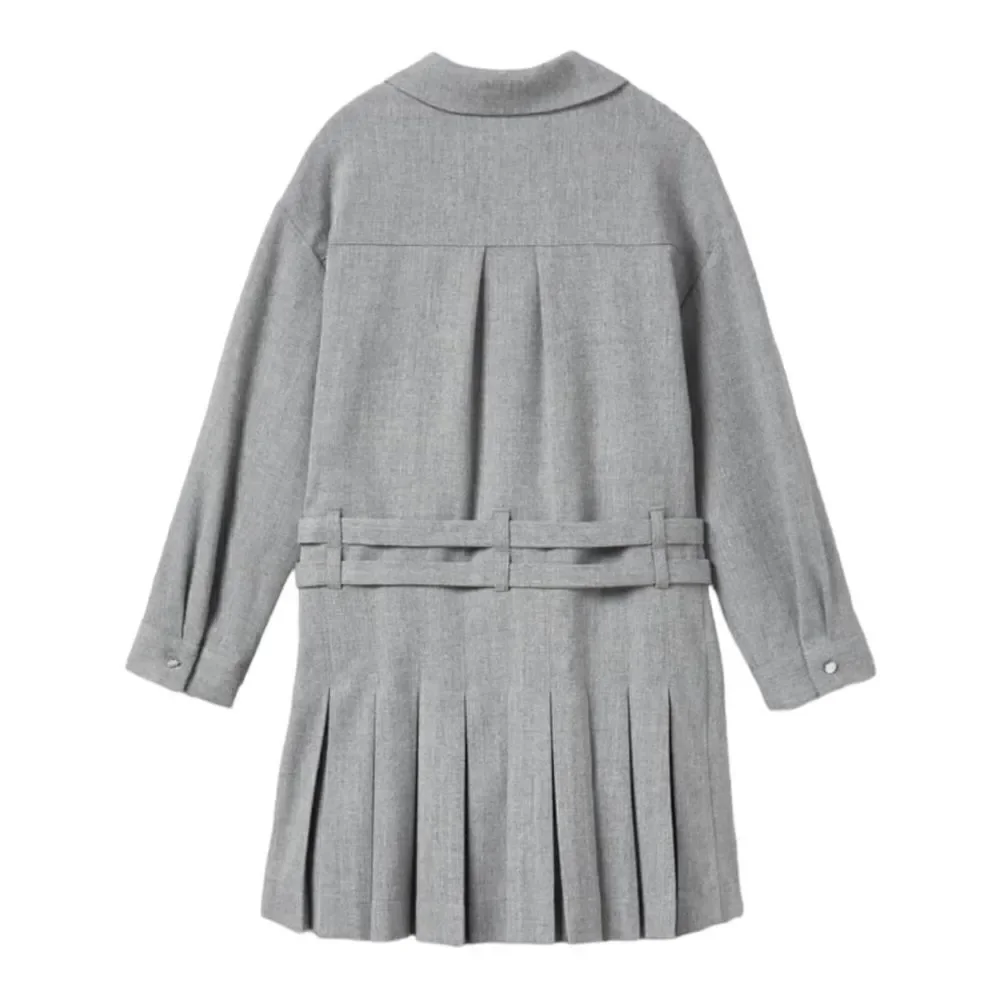 ZARA Kids | Gray | DOUBLE BELT BOX PLEAT DRESS